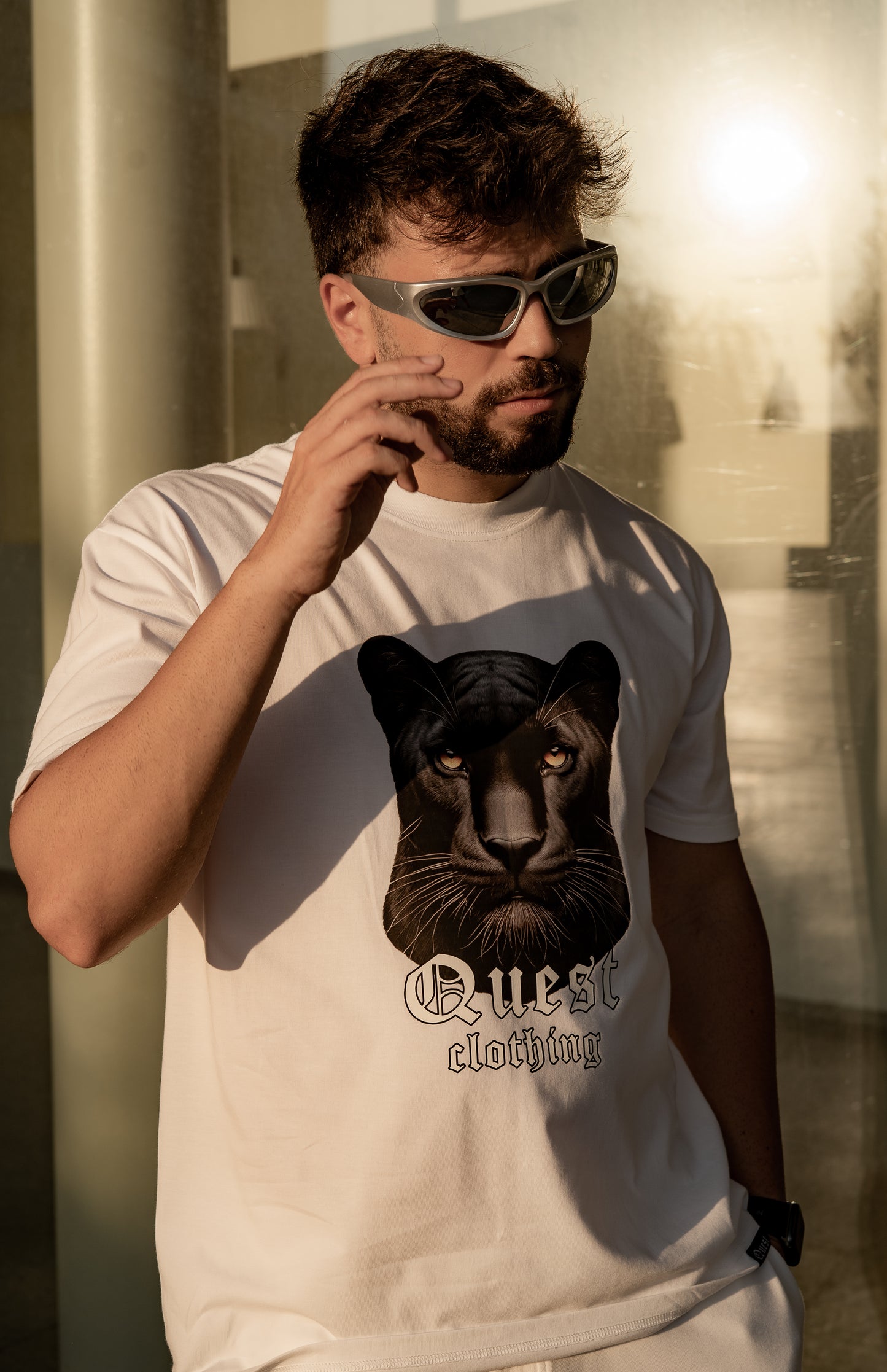 Black Panther Graphic White T-Shirt β Quest Clothing