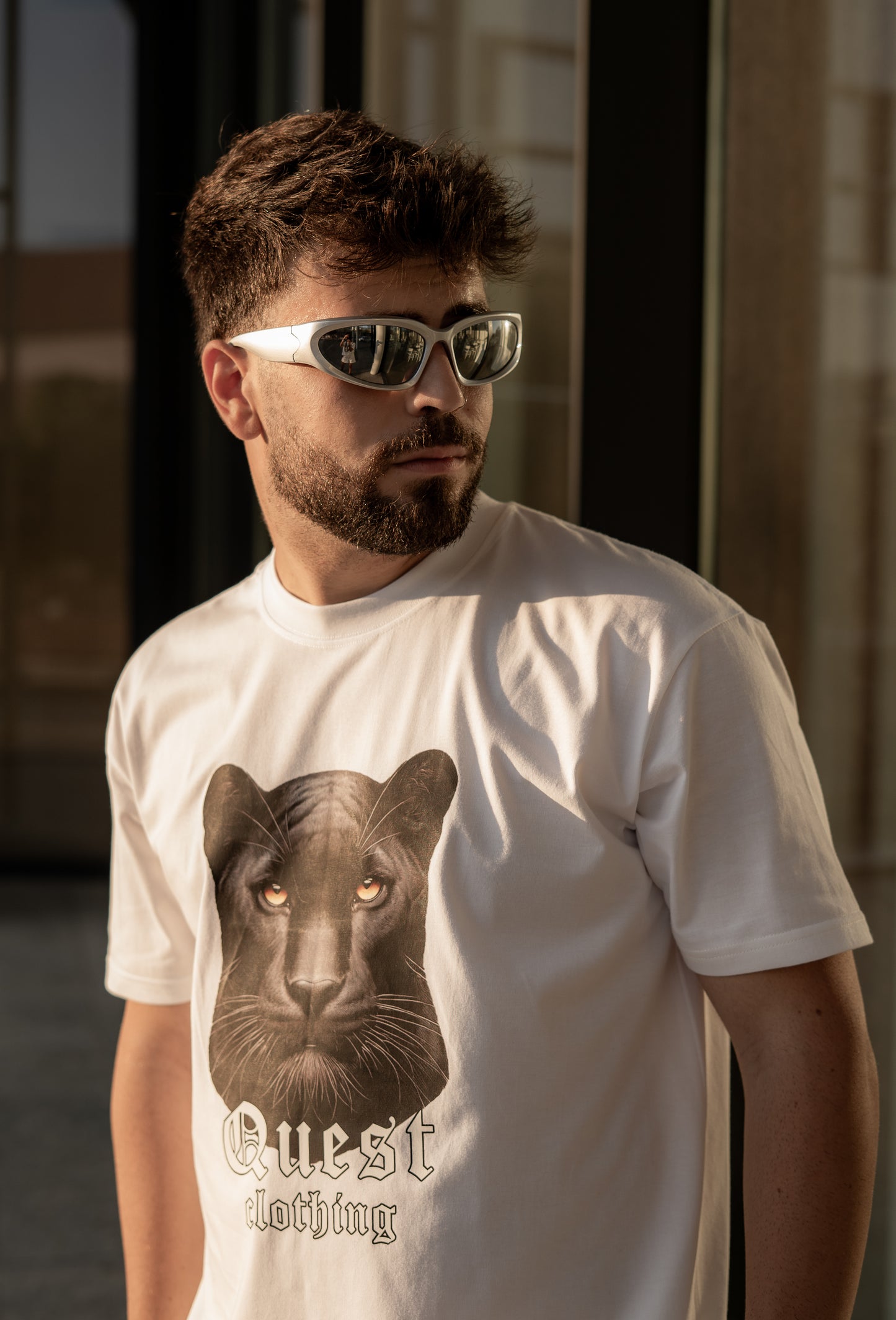 Black Panther Graphic White T-Shirt β Quest Clothing
