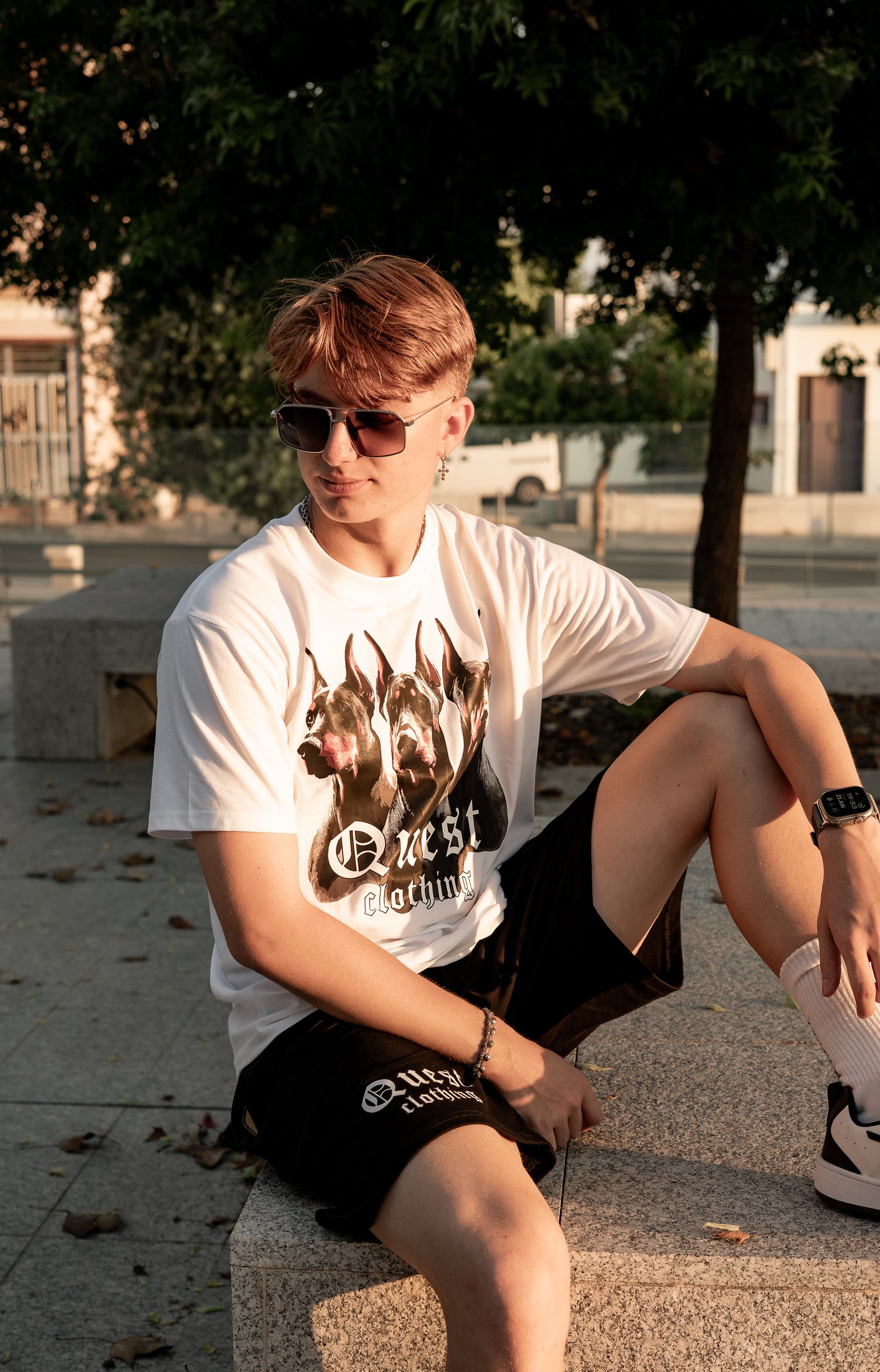 Doberman Graphic White T-Shirt β Quest Clothing