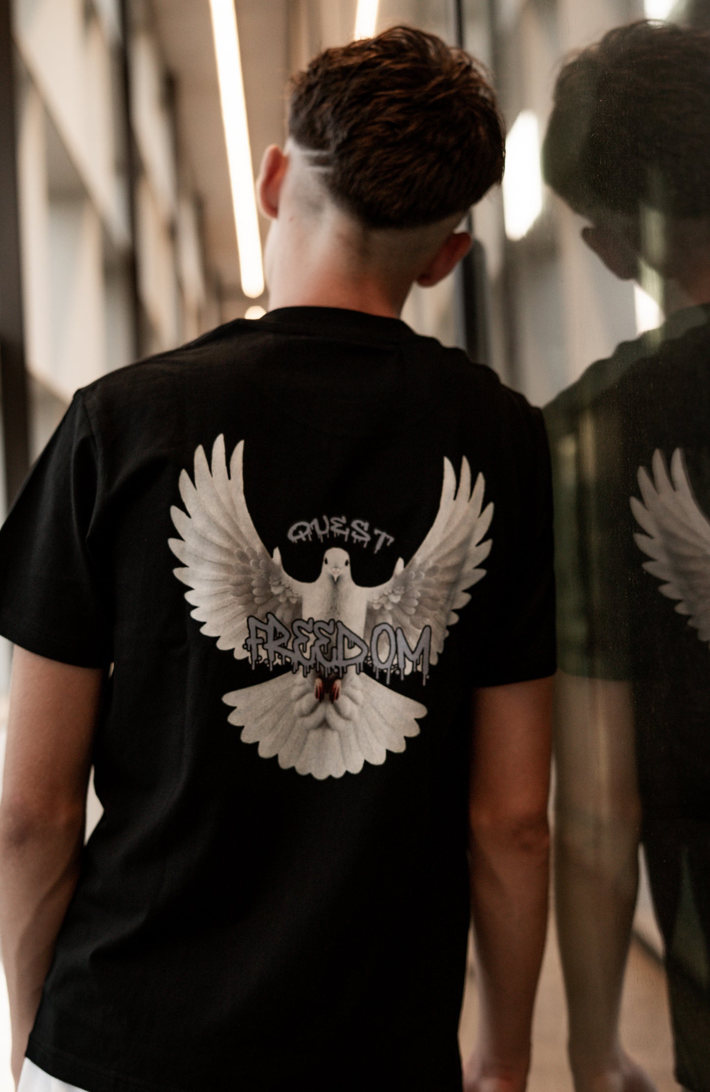 Freedom Bird Graphic Black T-Shirt β Quest Clothing