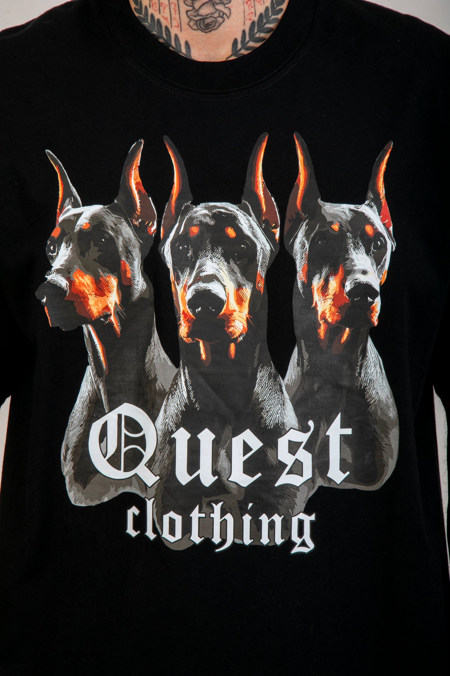 Doberman Graphic Black T-Shirt β Quest Clothing