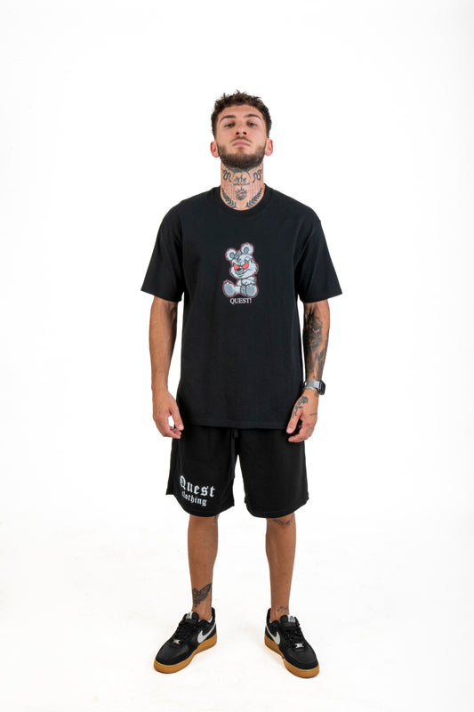 Angry Teddy Bear Graphic Black T-Shirt – Quest Clothing