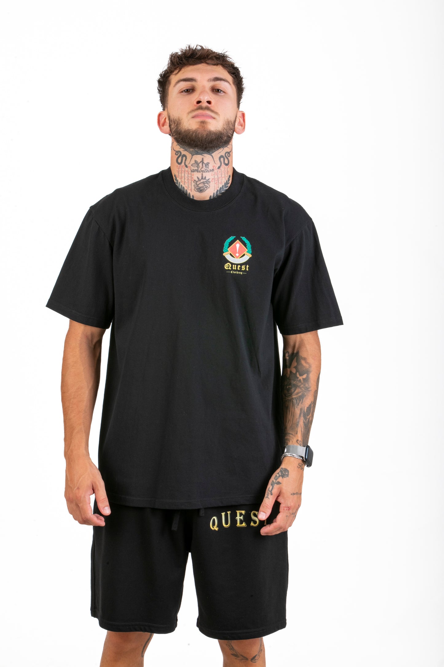 Greek Culture Symbol Graphic Black T-Shirt β Quest Clothing