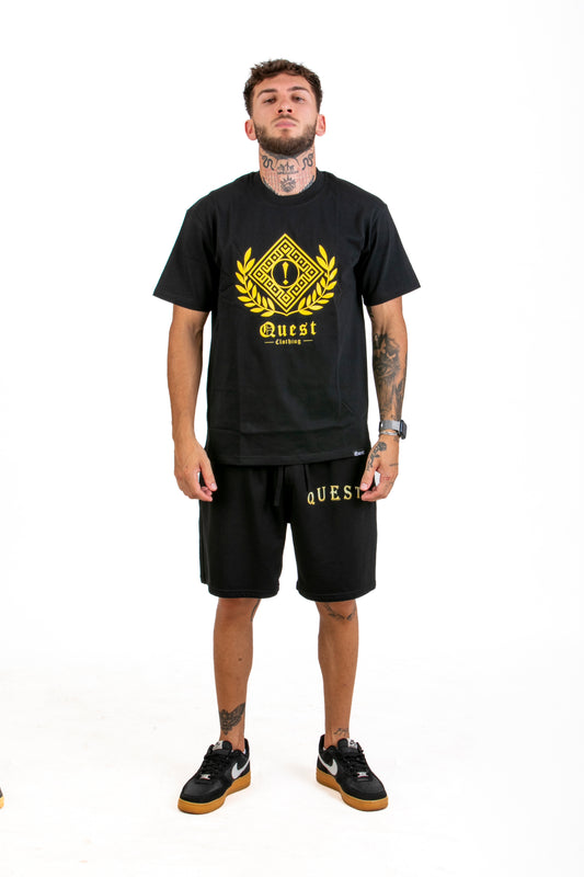 Gold Greek Symbol Graphic Black T-Shirt – Quest Clothing