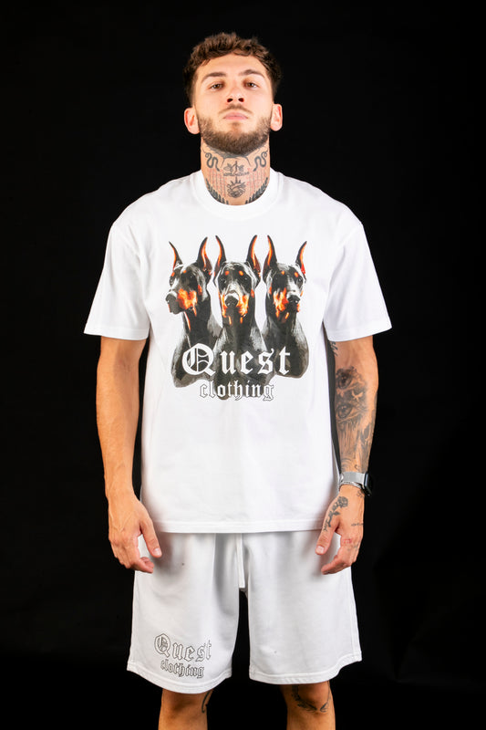 Doberman Graphic White T-Shirt – Quest Clothing