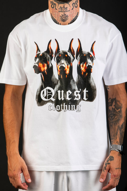 Doberman Graphic White T-Shirt – Quest Clothing