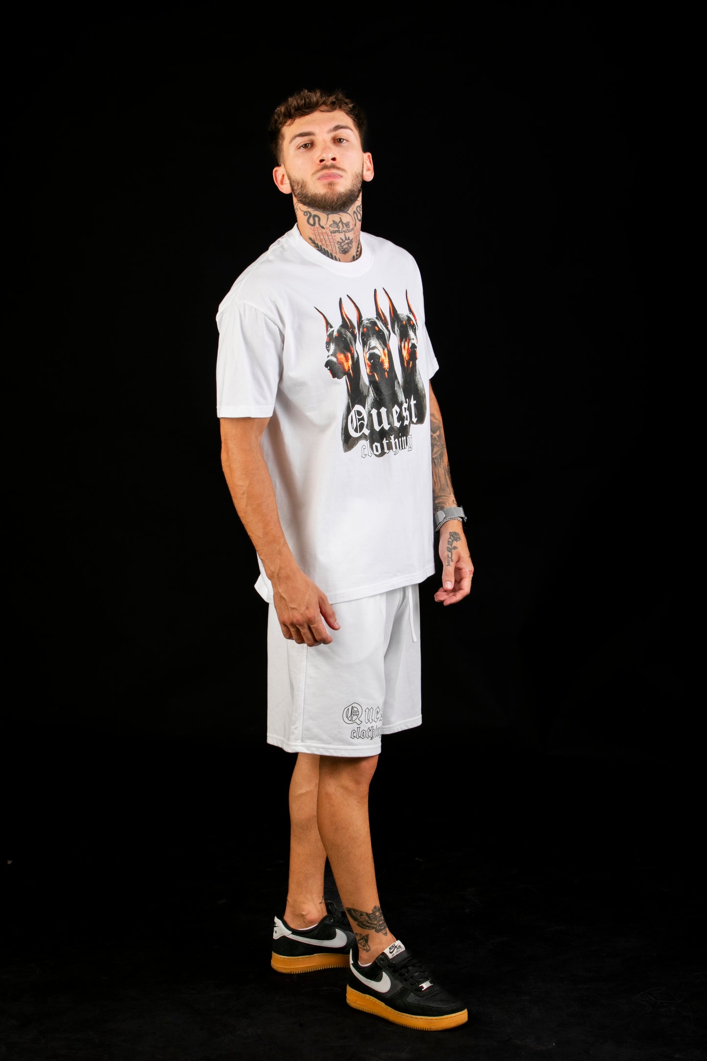 Doberman Graphic White T-Shirt β Quest Clothing