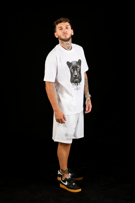 Original Text White Shorts - Quest Clothing