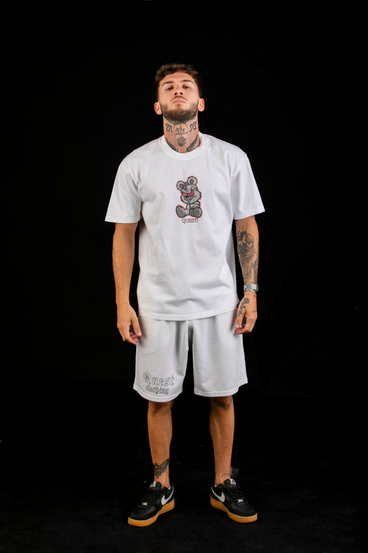 Angry Teddy Bear Graphic White T-Shirt – Quest Clothing