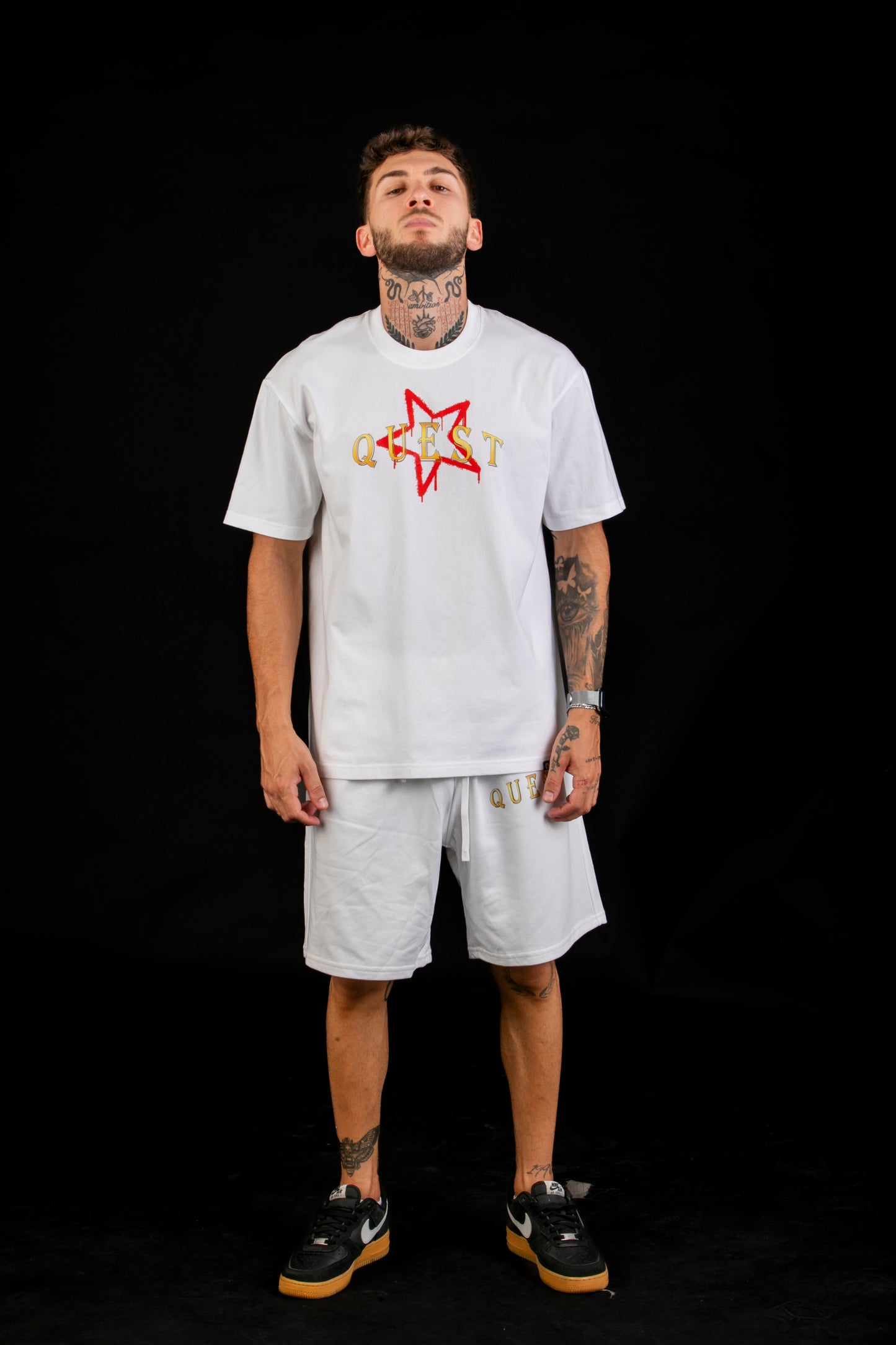 Crown and Star Graphic White T-Shirt β Quest Clothing