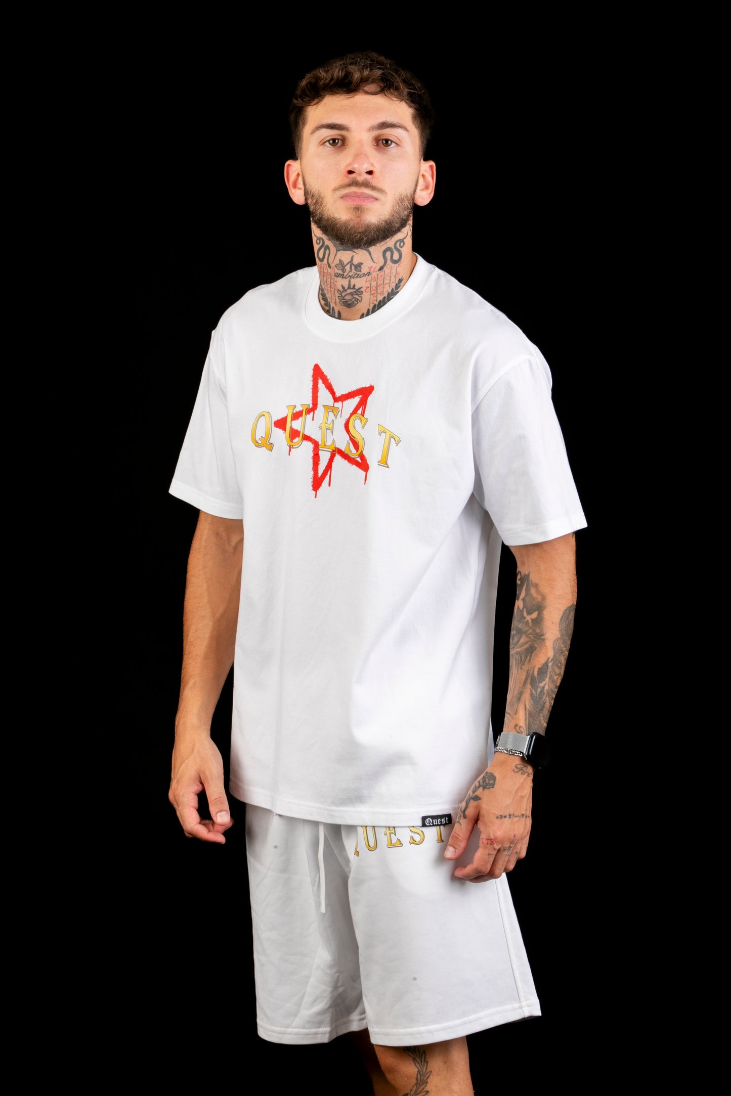 Crown and Star Graphic White T-Shirt β Quest Clothing