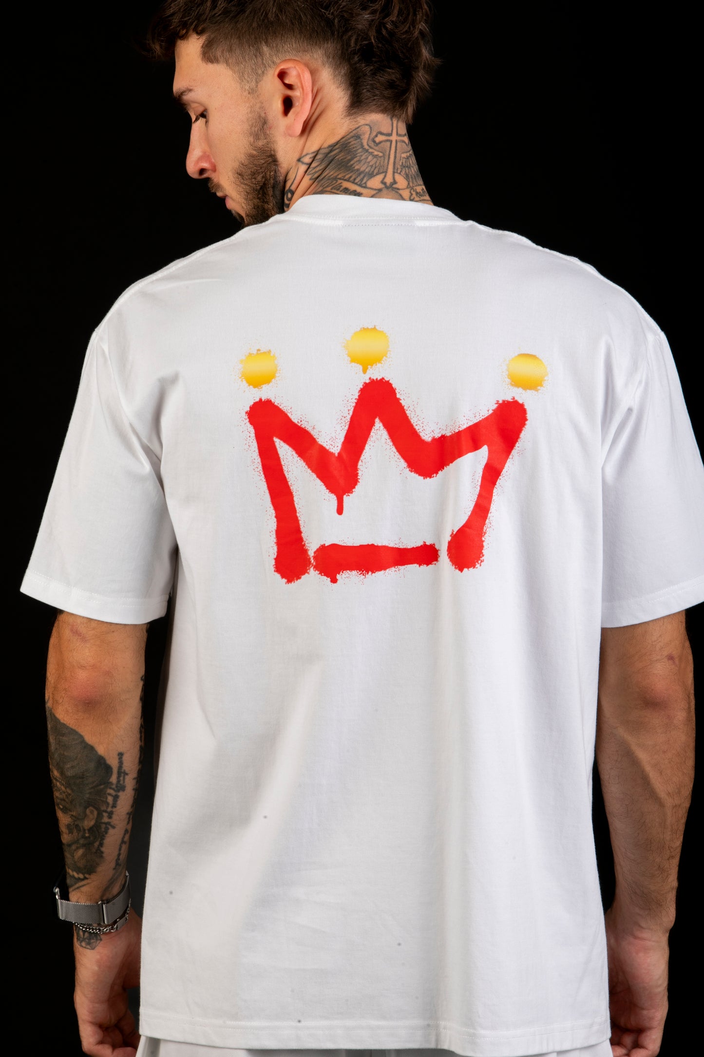 Crown and Star Graphic White T-Shirt β Quest Clothing