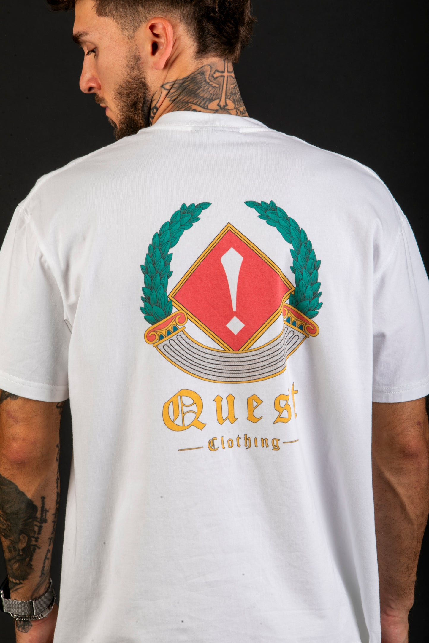 Greek Culture Symbol Graphic White T-Shirt β Quest Clothing