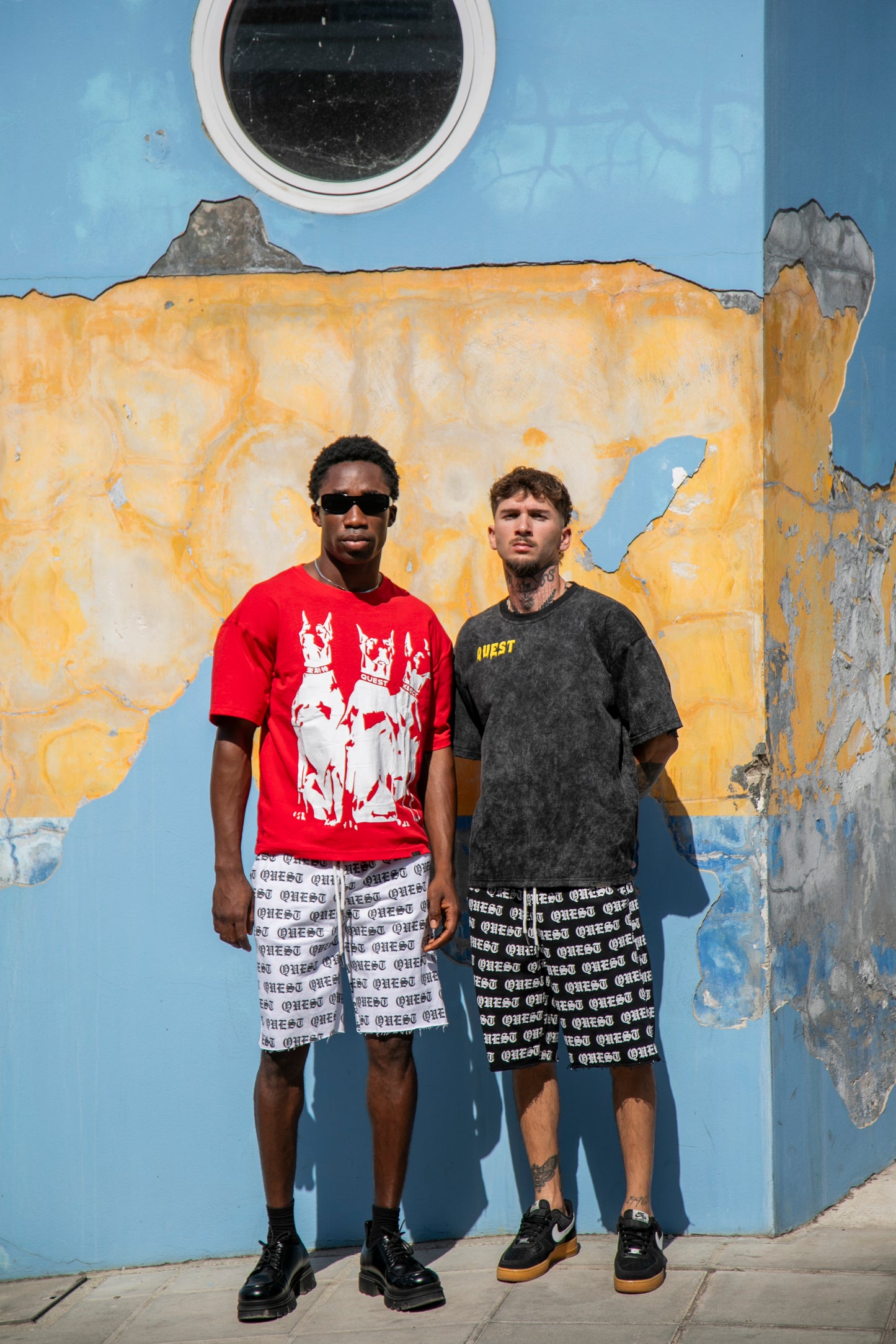 Ghost Doberman Oversized Graphic T-Shirt – Red