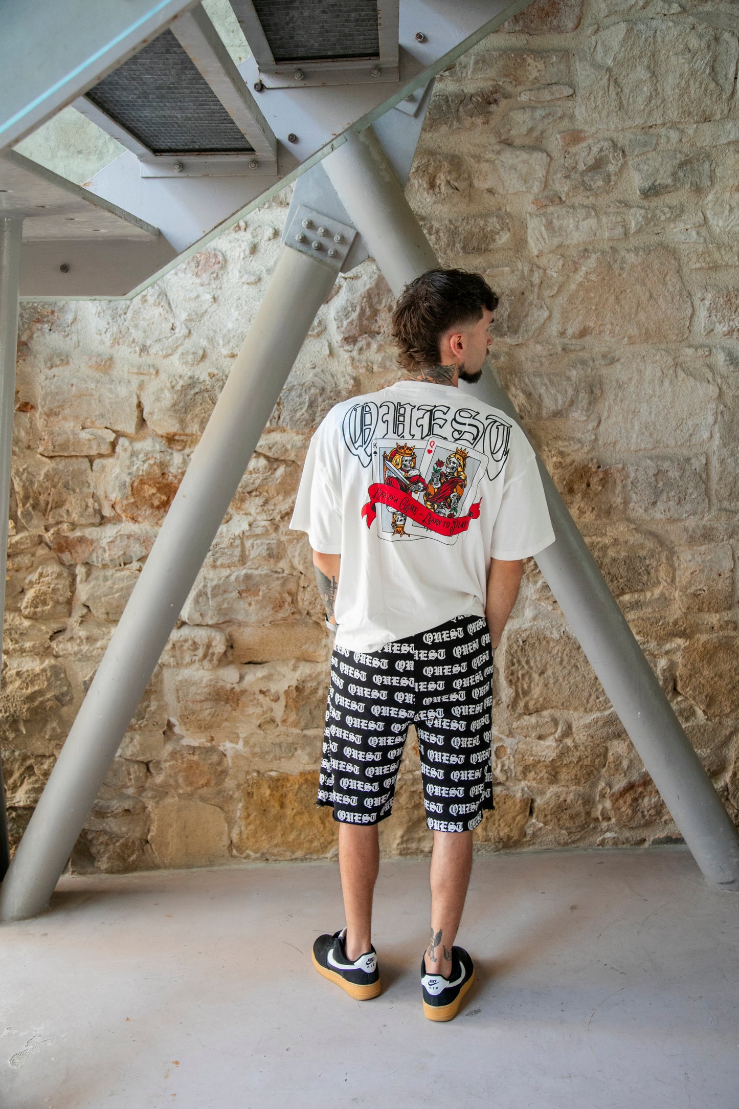 Cards Oversized Graphic T-Shirt – White