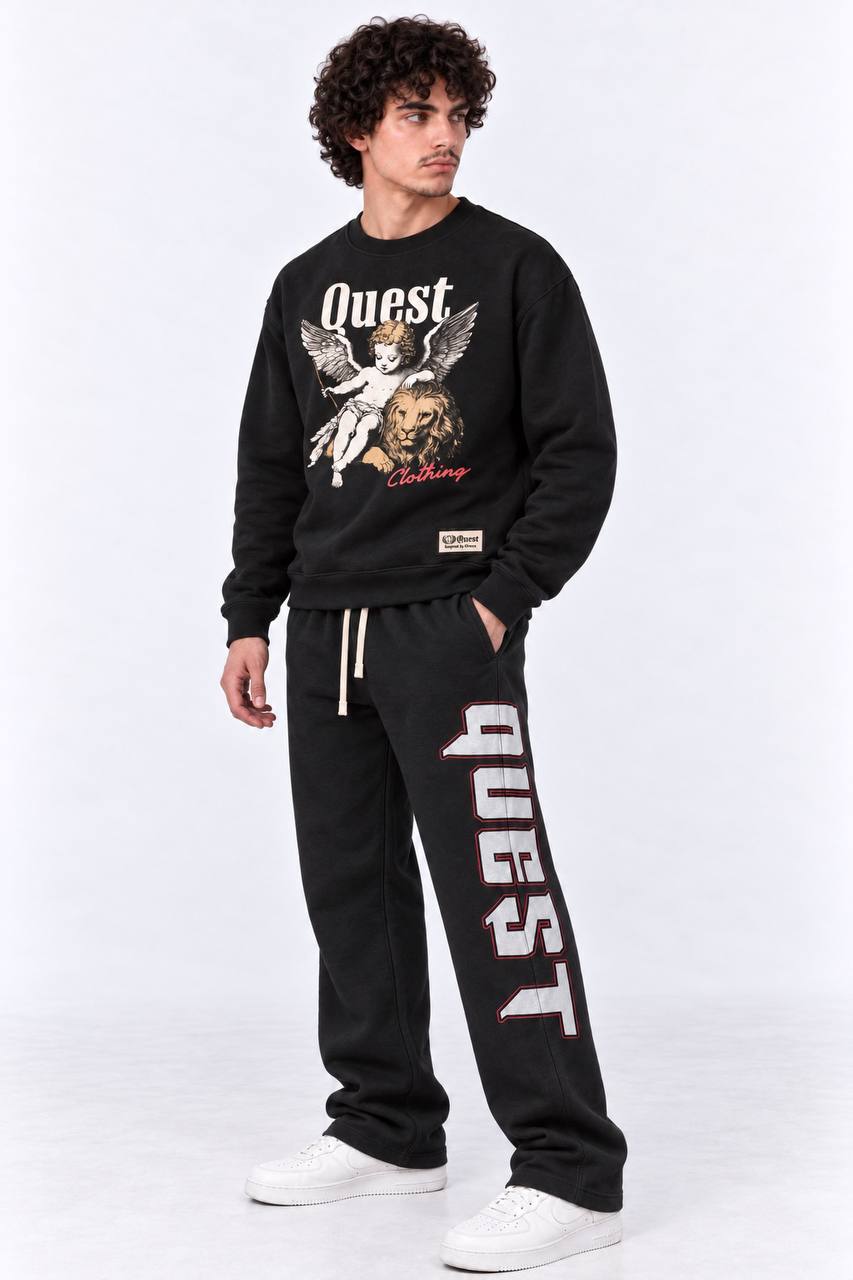 Cupid & Lion Oversized Sweatshirt – Black