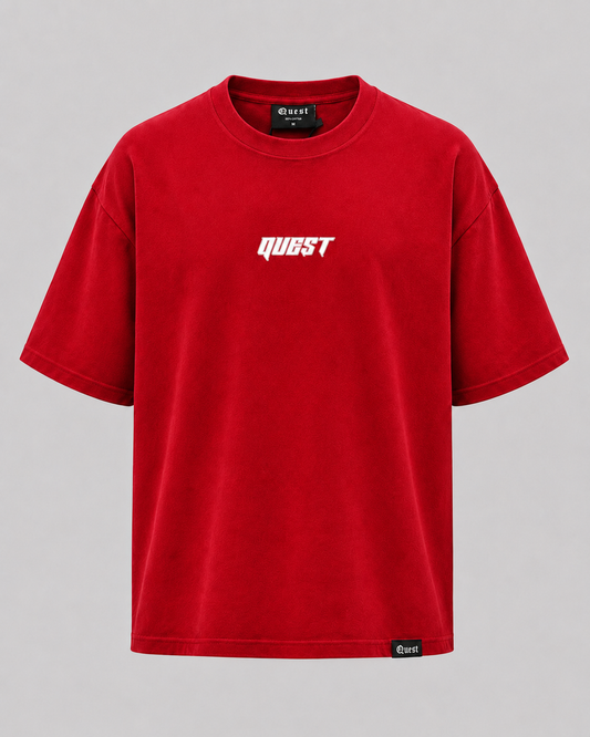 QUEST Logo Oversized T-Shirt - Red