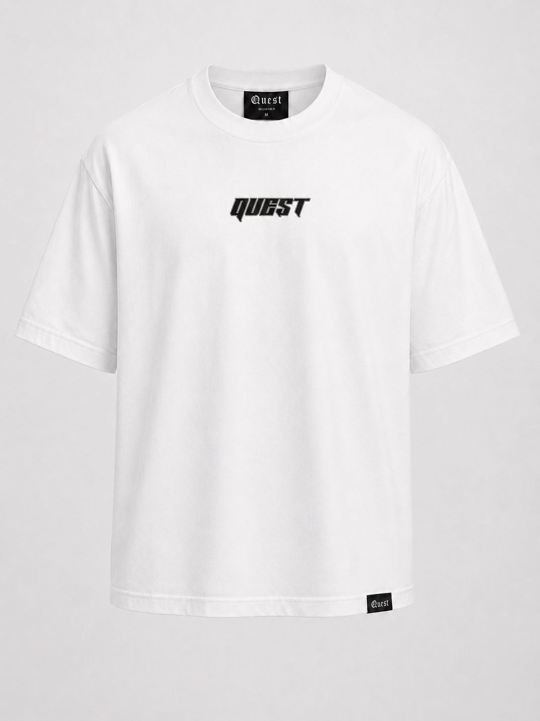 QUEST Logo Oversized T-Shirt - White