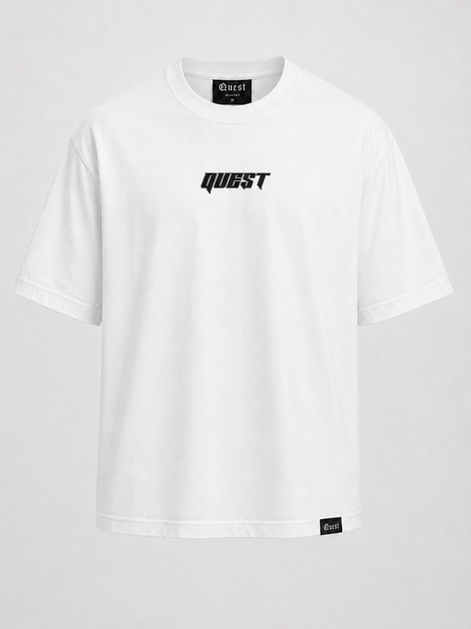 QUEST Logo Oversized T-Shirt - White
