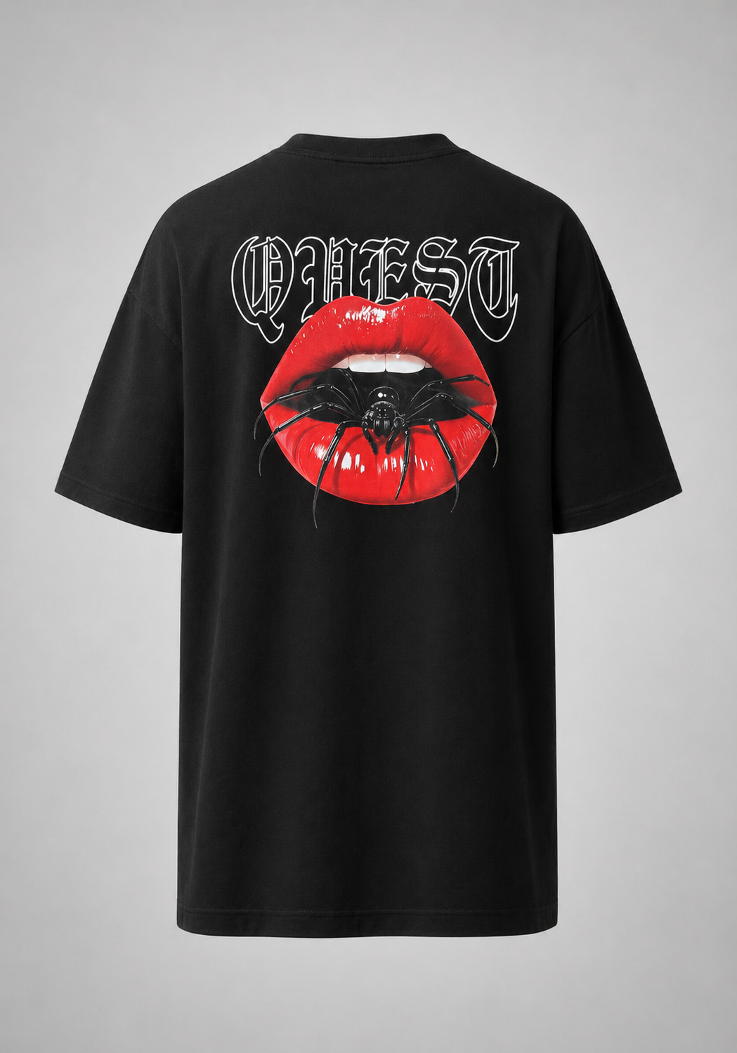 Spider Lips Oversized T-Shirt - Black