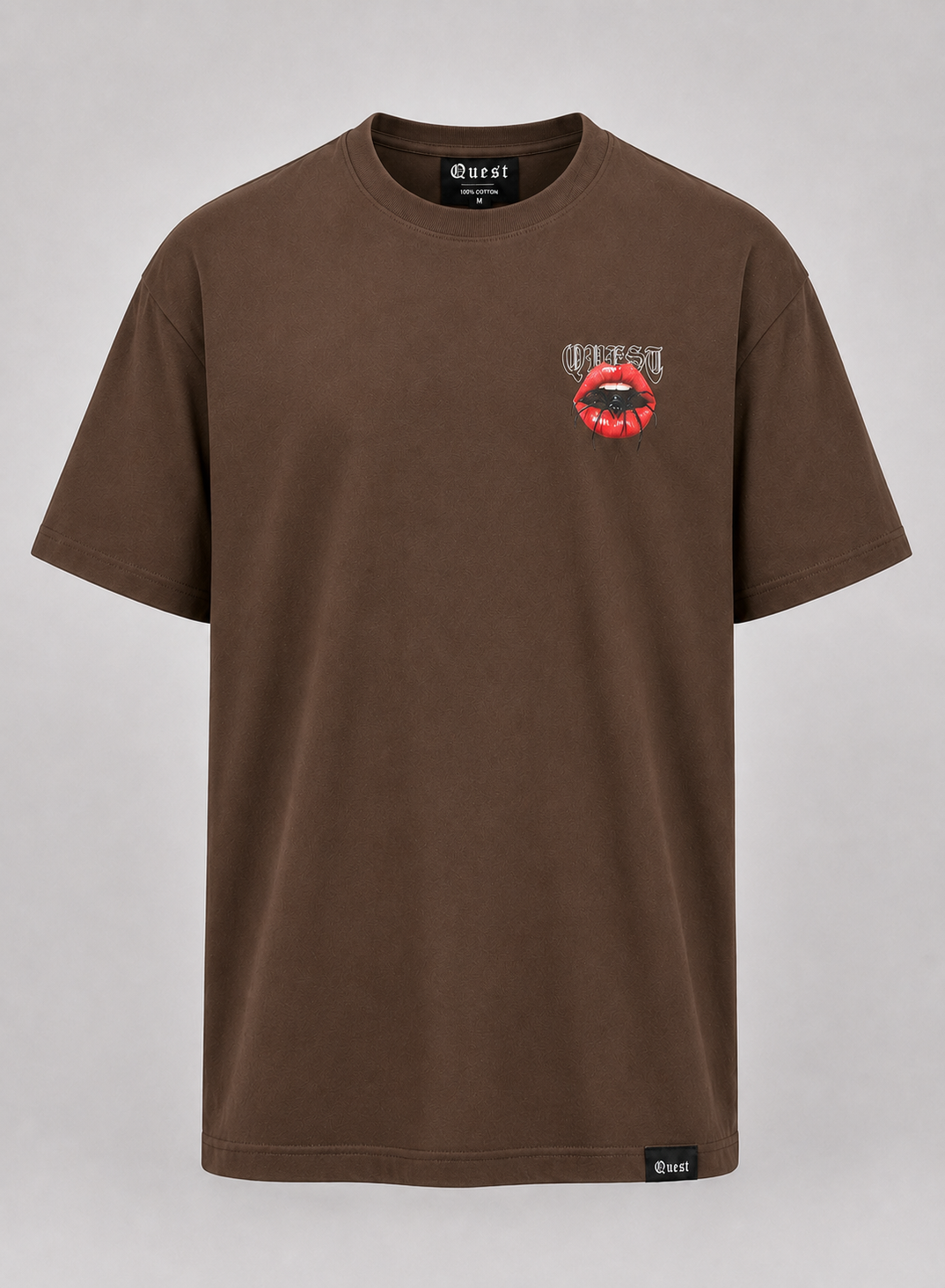 Spider Lips Oversized T-Shirt - Brown