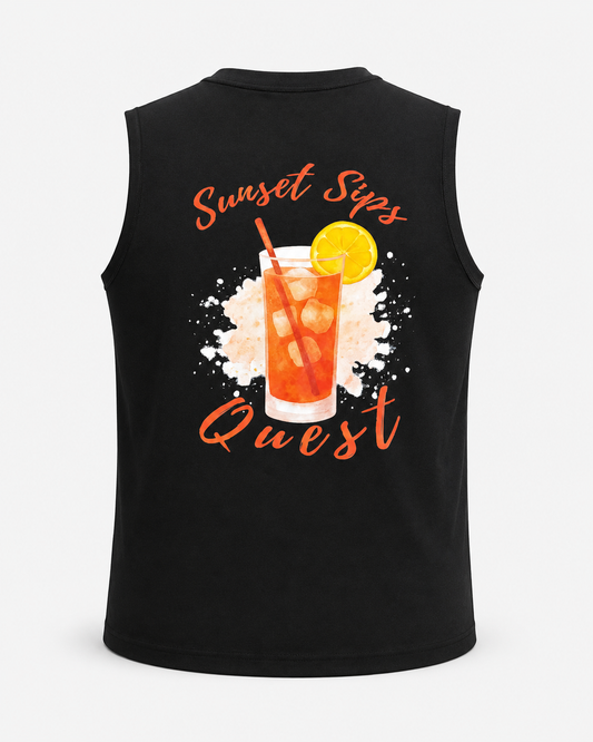 SUNSET Summer Tank Top - Black