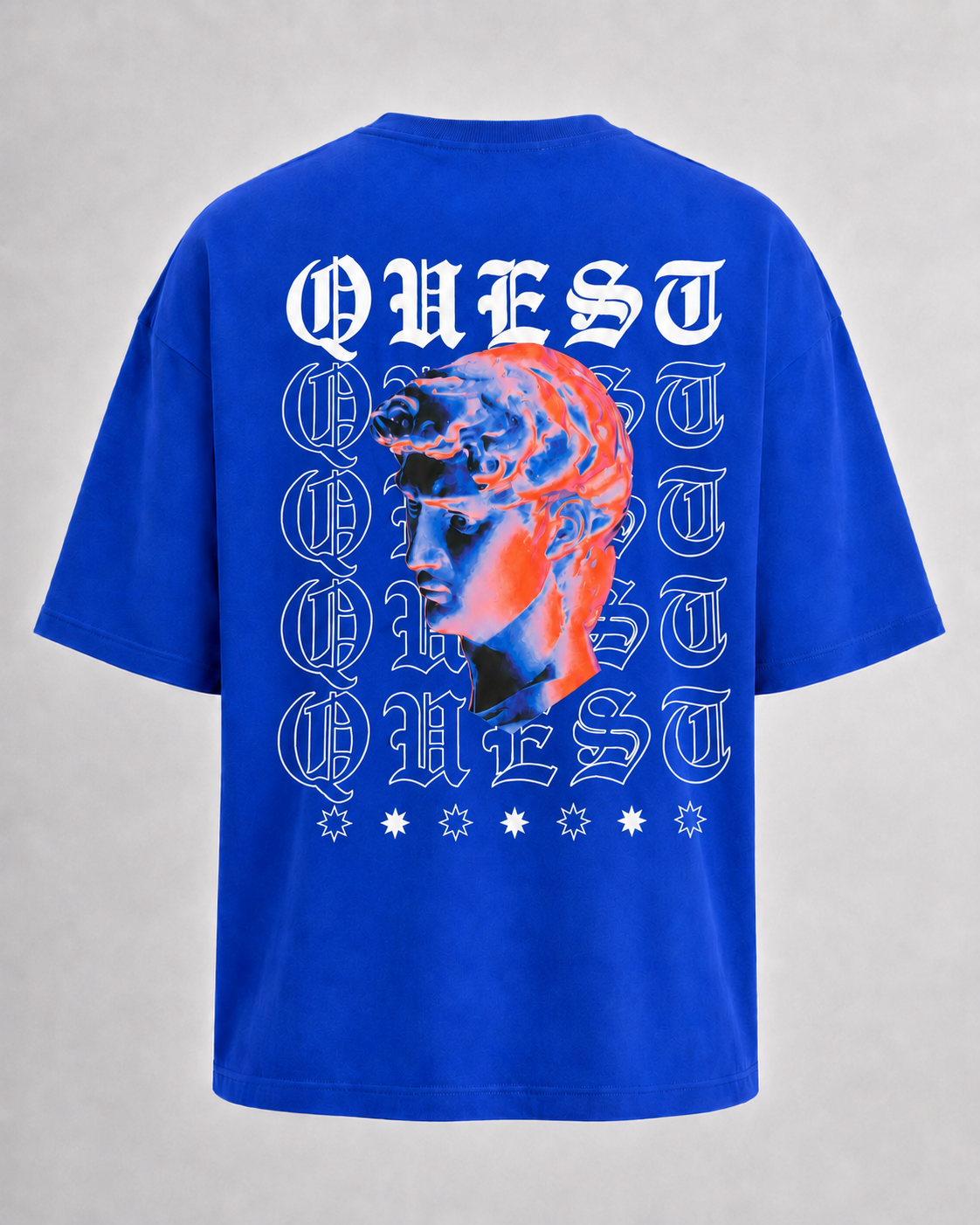 Colorful Statue Oversized T-Shirt - Blue