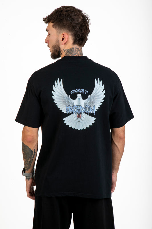 Freedom Bird Graphic Black T-Shirt – Quest Clothing