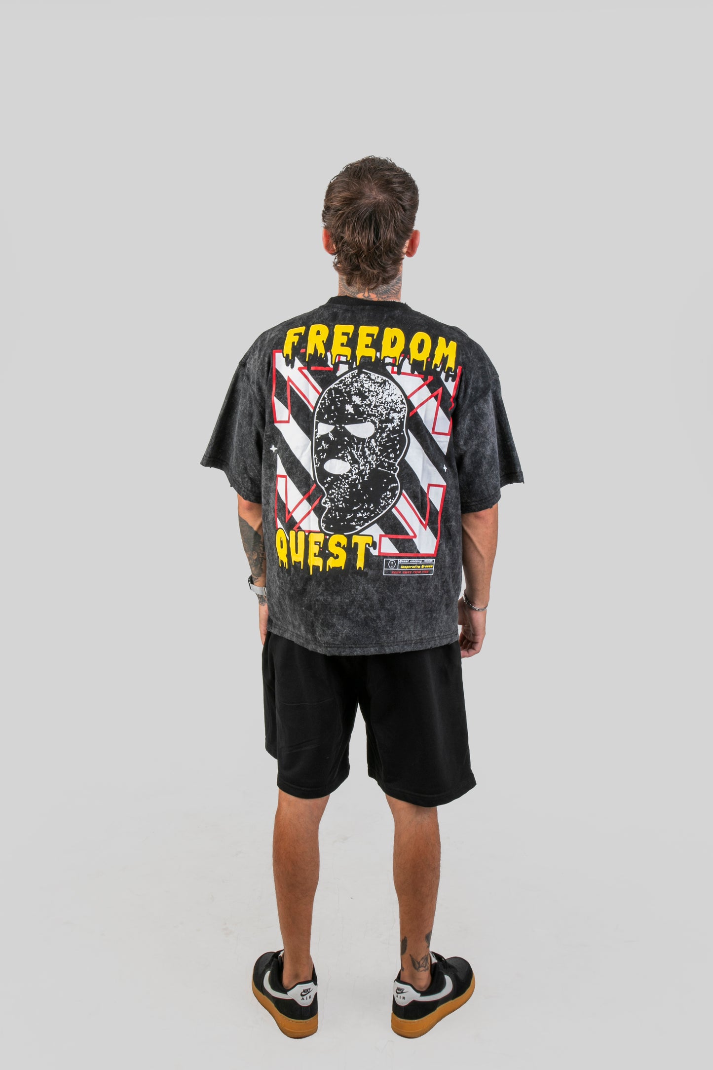Freedom Oversized Graphic T-Shirt – Washed Black
