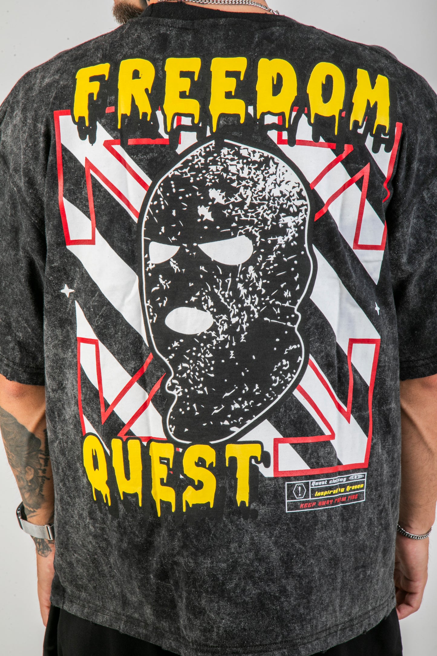 Freedom Oversized Graphic T-Shirt – Washed Black