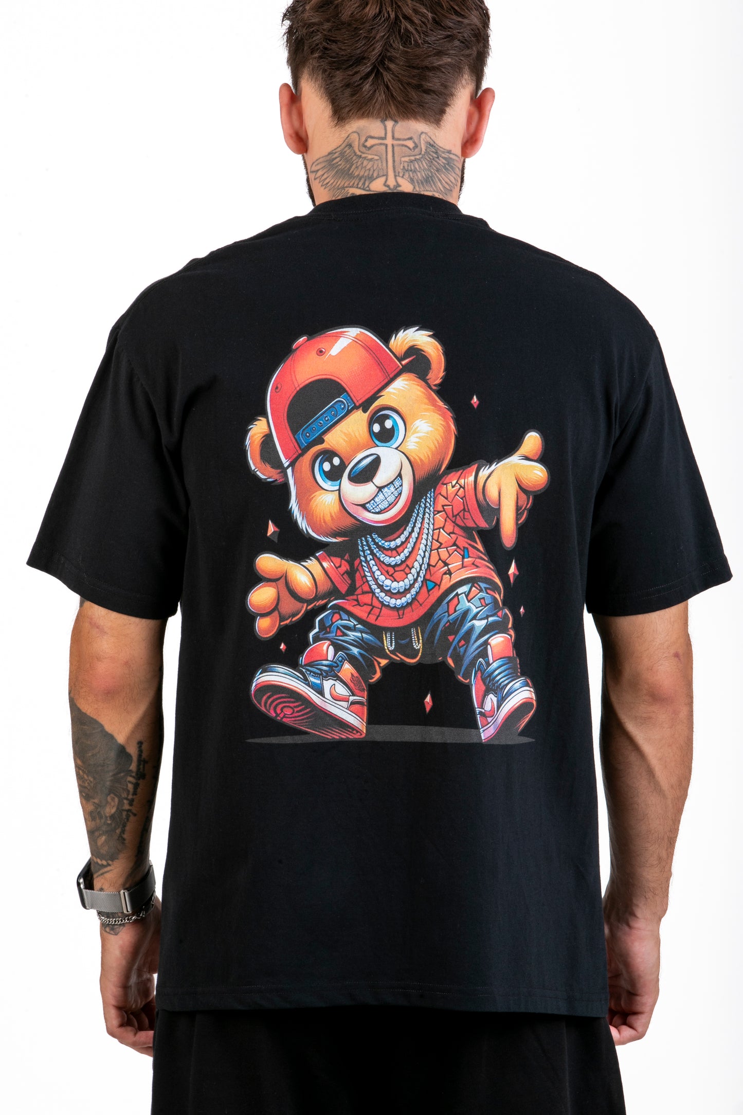 Hip Hop Bear Graphic Black T-Shirt – Quest Clothing