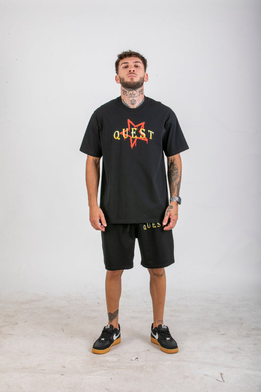 Crown and Star Graphic Black T-Shirt – Quest Clothing