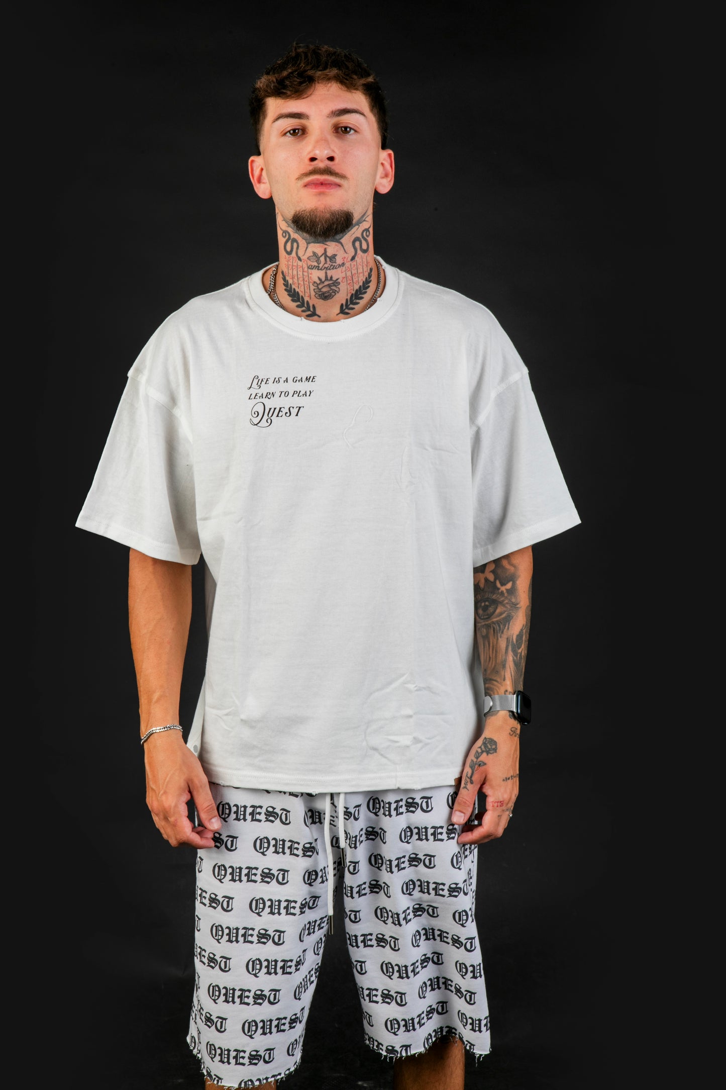 Cards Oversized Graphic T-Shirt –  White