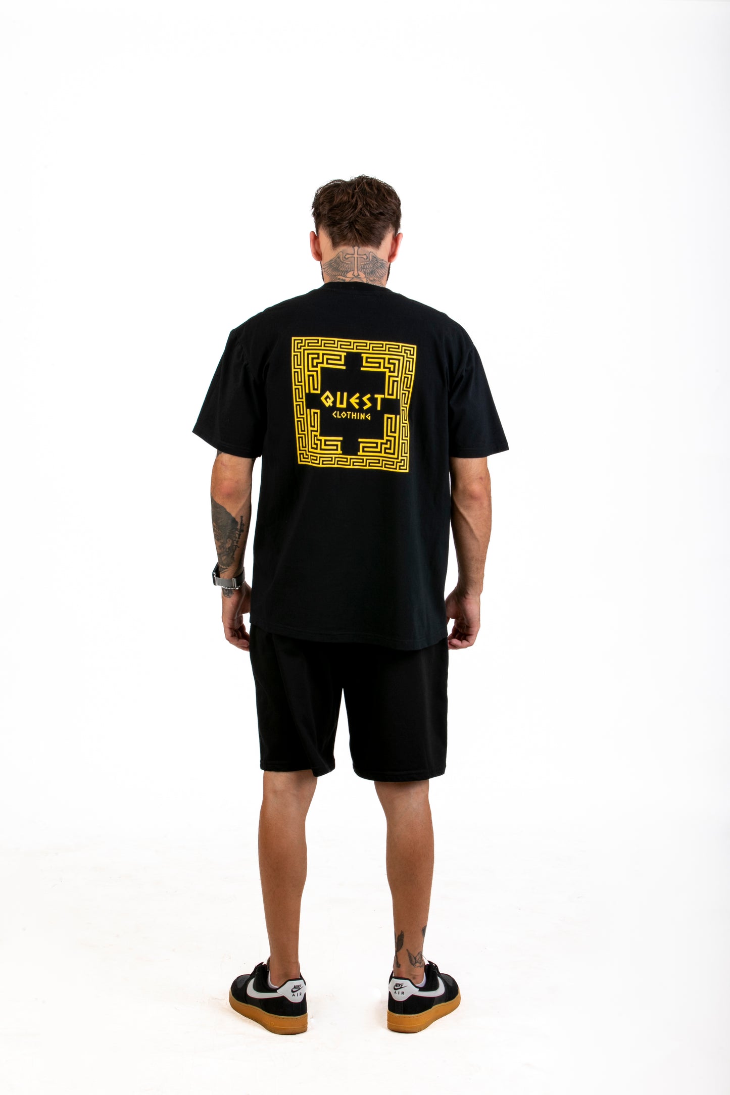 Greek Gammadion Black T-Shirt – Quest Clothing