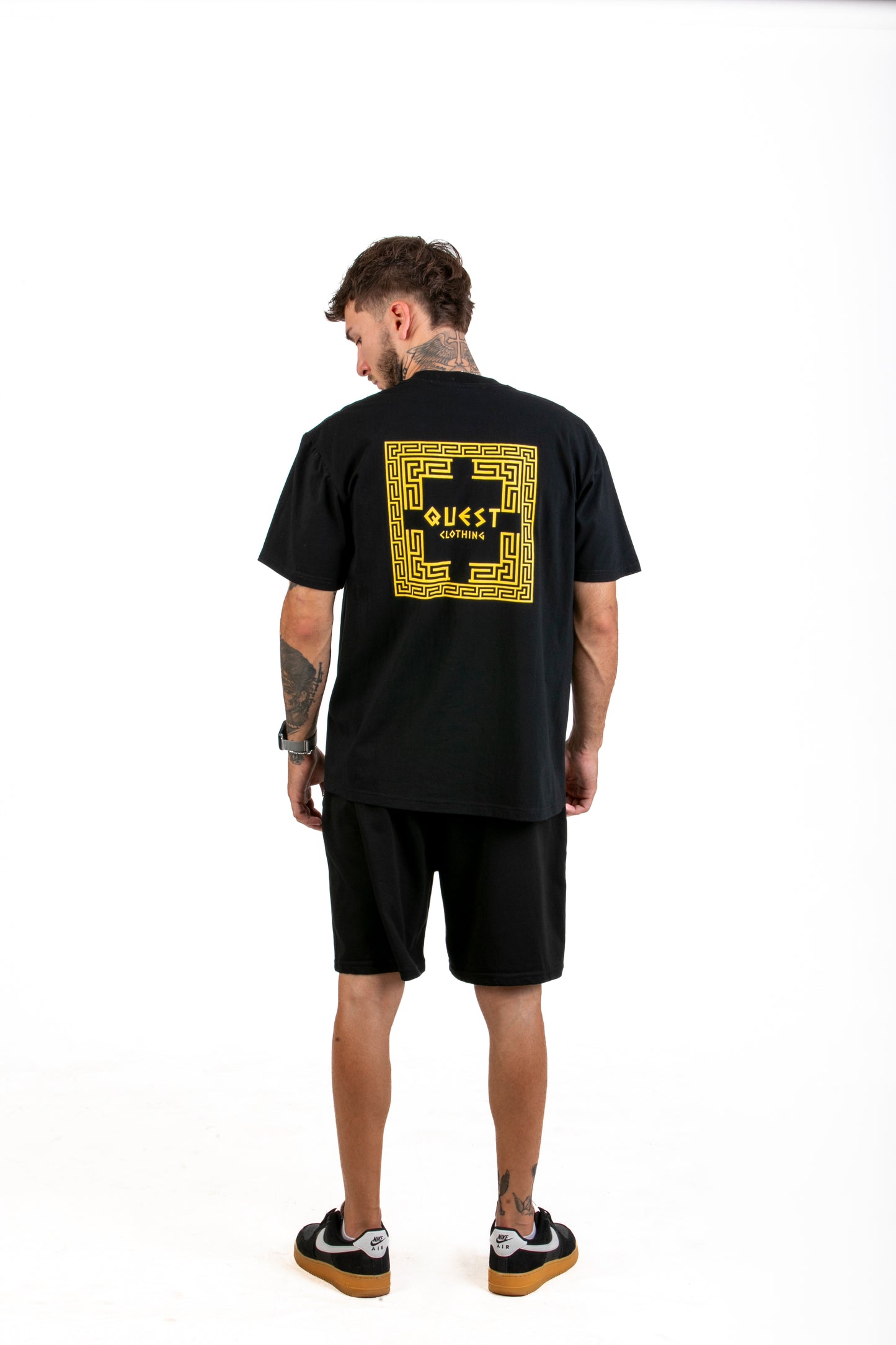 Greek Gammadion Black T-Shirt – Quest Clothing