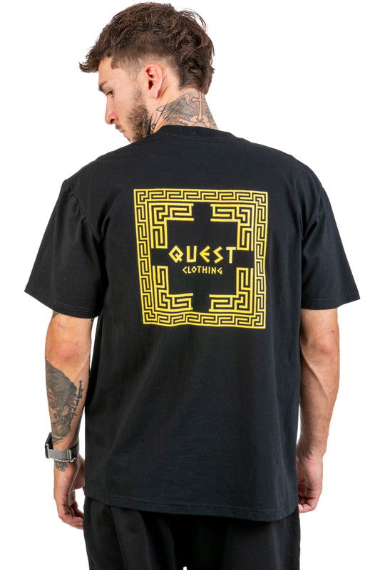 Greek Gammadion Black T-Shirt – Quest Clothing