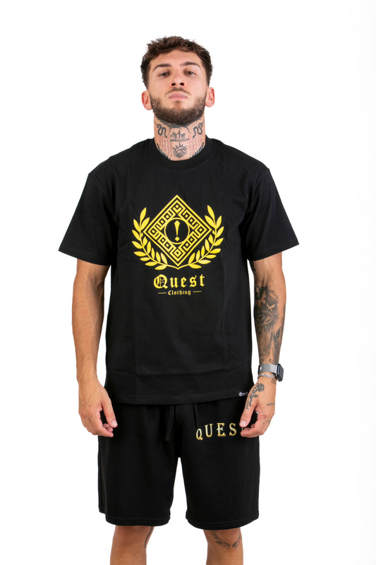 Gold Greek Symbol Graphic Black T-Shirt – Quest Clothing