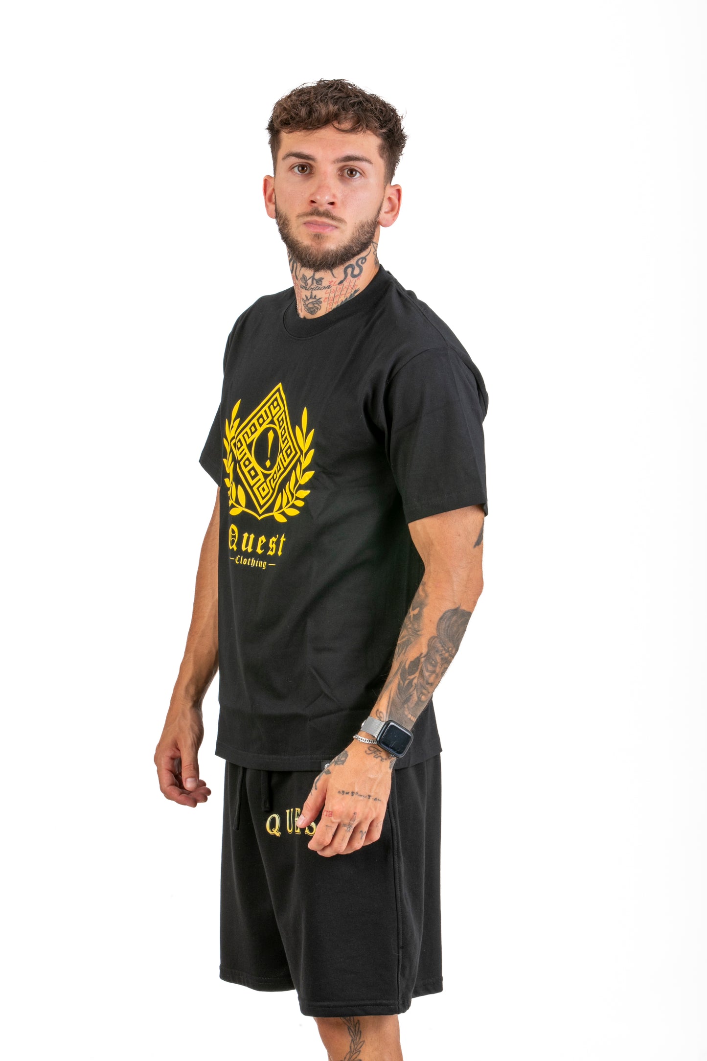 Gold Greek Symbol Graphic Black T-Shirt – Quest Clothing