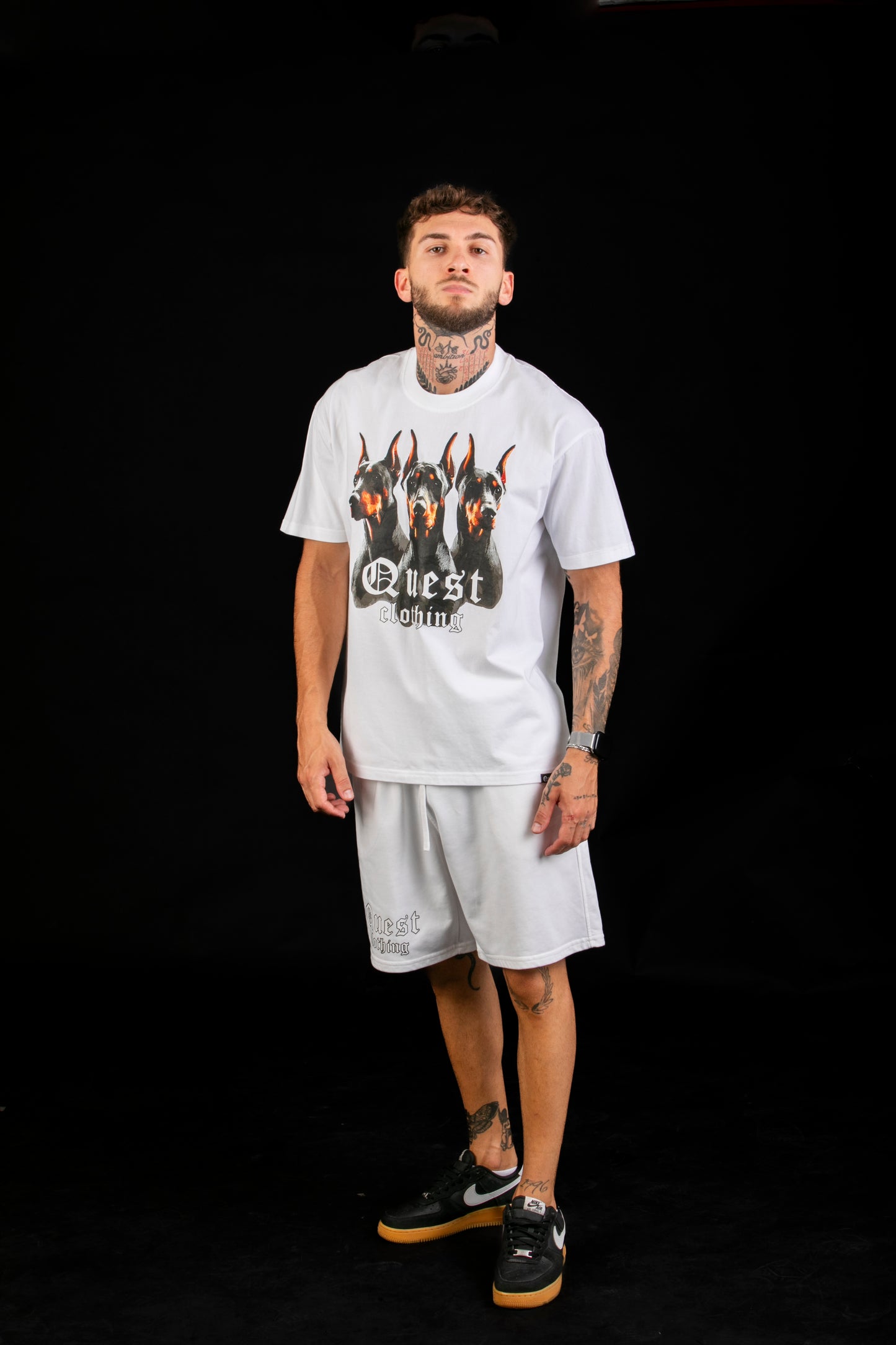 Doberman Graphic White T-Shirt – Quest Clothing