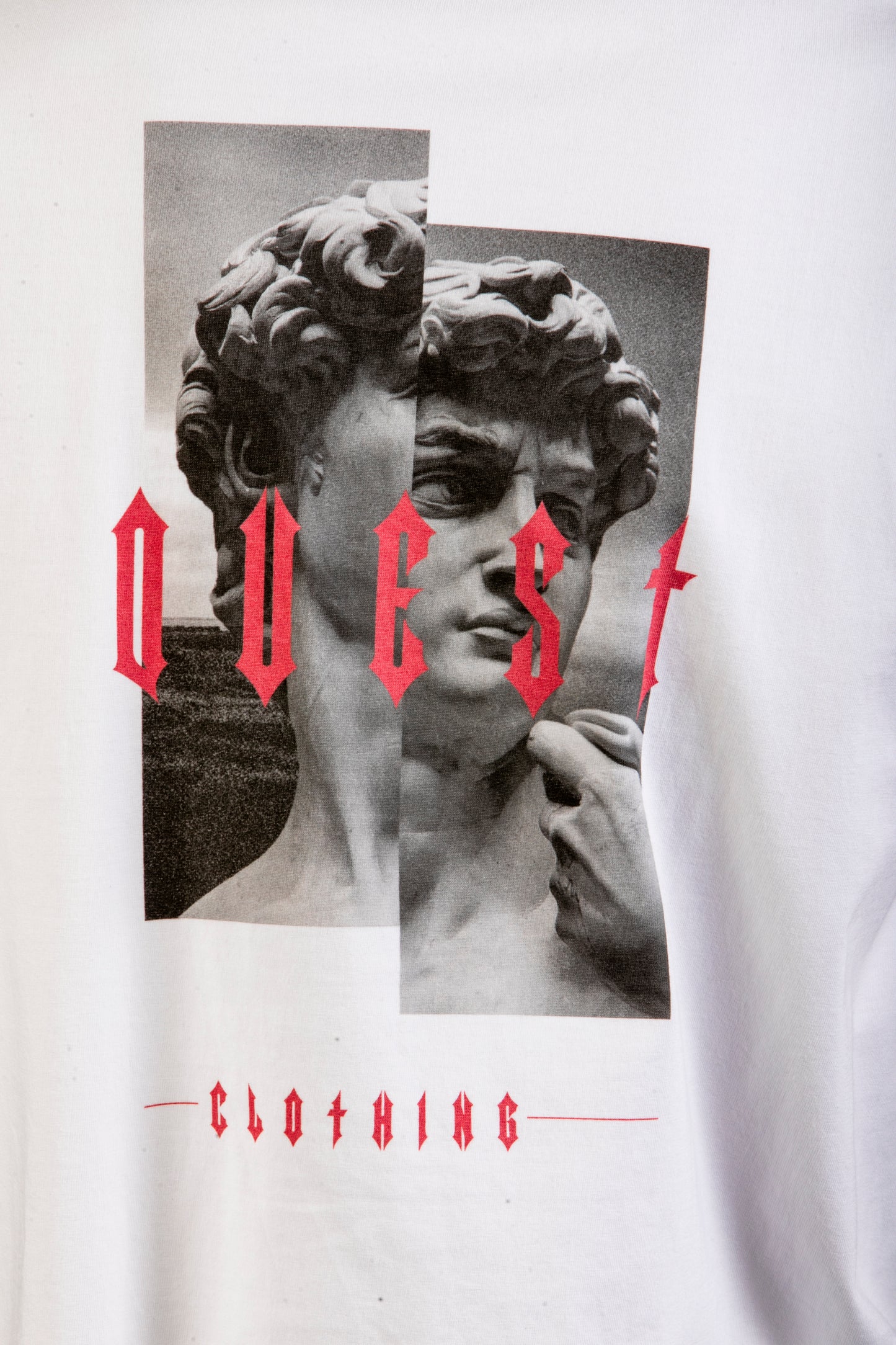 Statue Graphic White T-Shirt – Quest Clothing