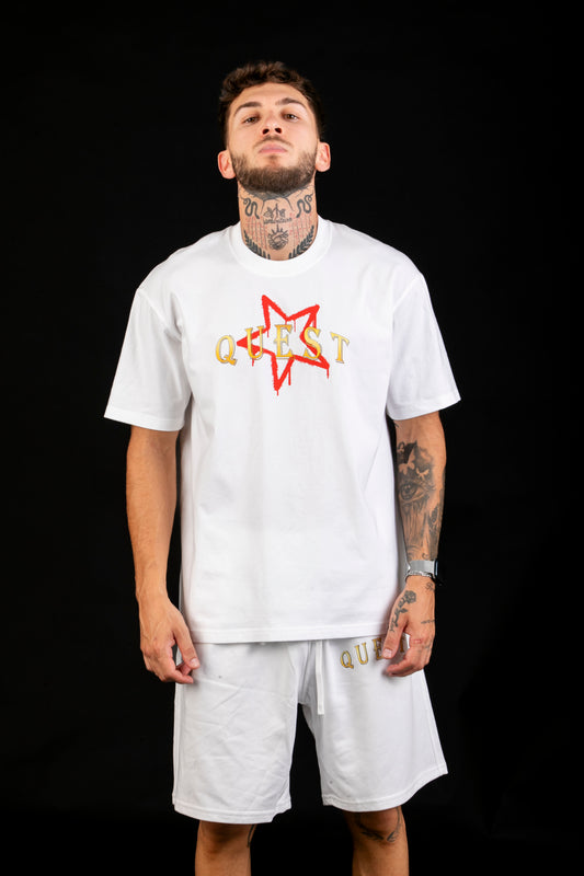 Crown and Star Graphic White T-Shirt – Quest Clothing