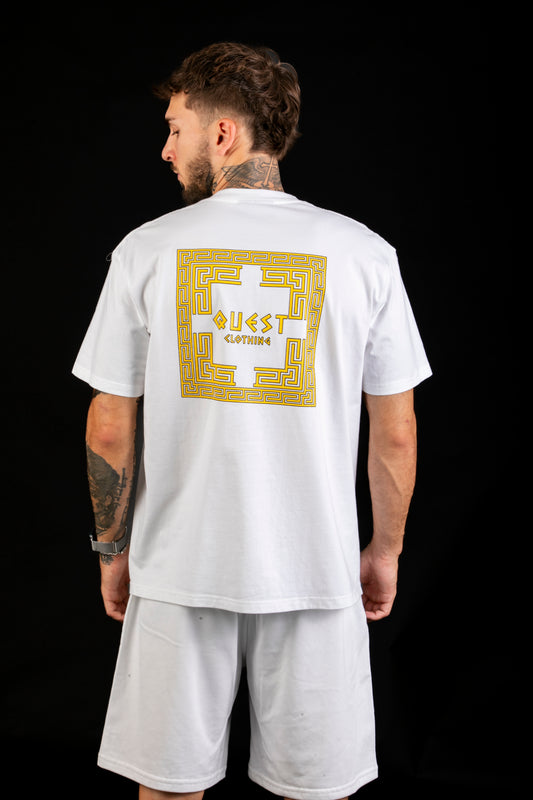 Greek Gammadion White T-Shirt – Quest Clothing
