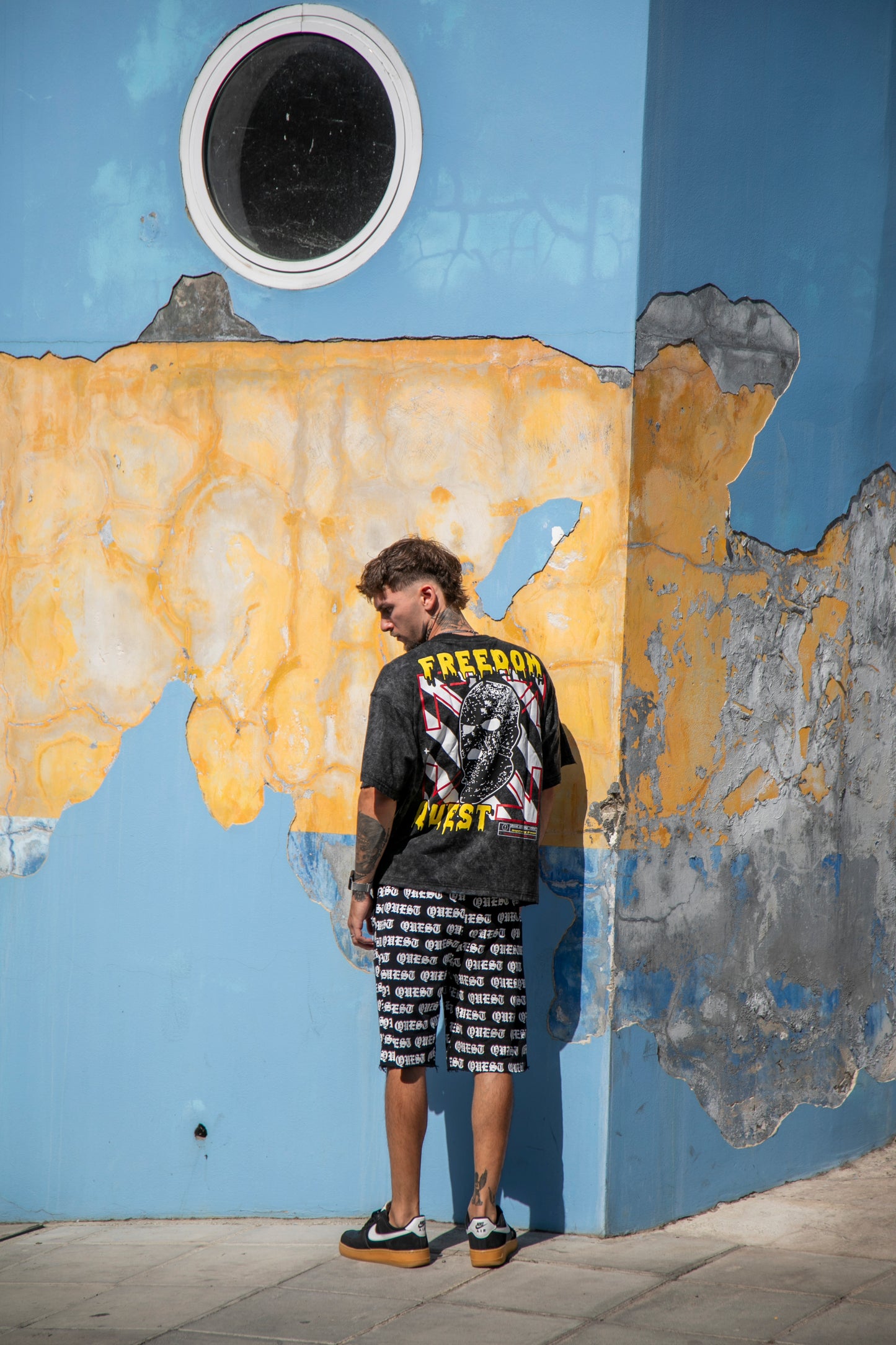 Freedom Oversized Graphic T-Shirt – Washed Black