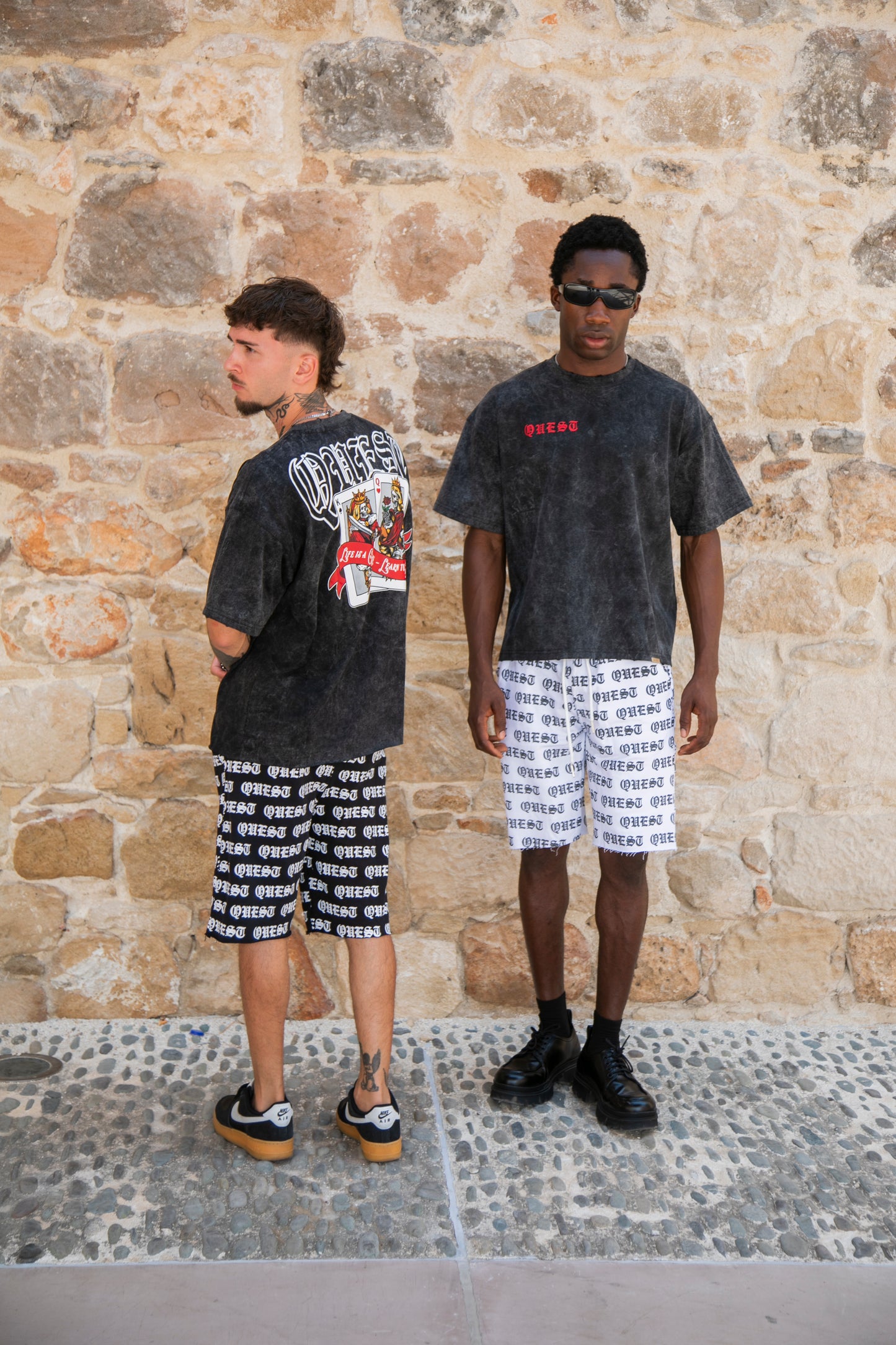 Cards Oversized Graphic T-Shirt –  Washed Black