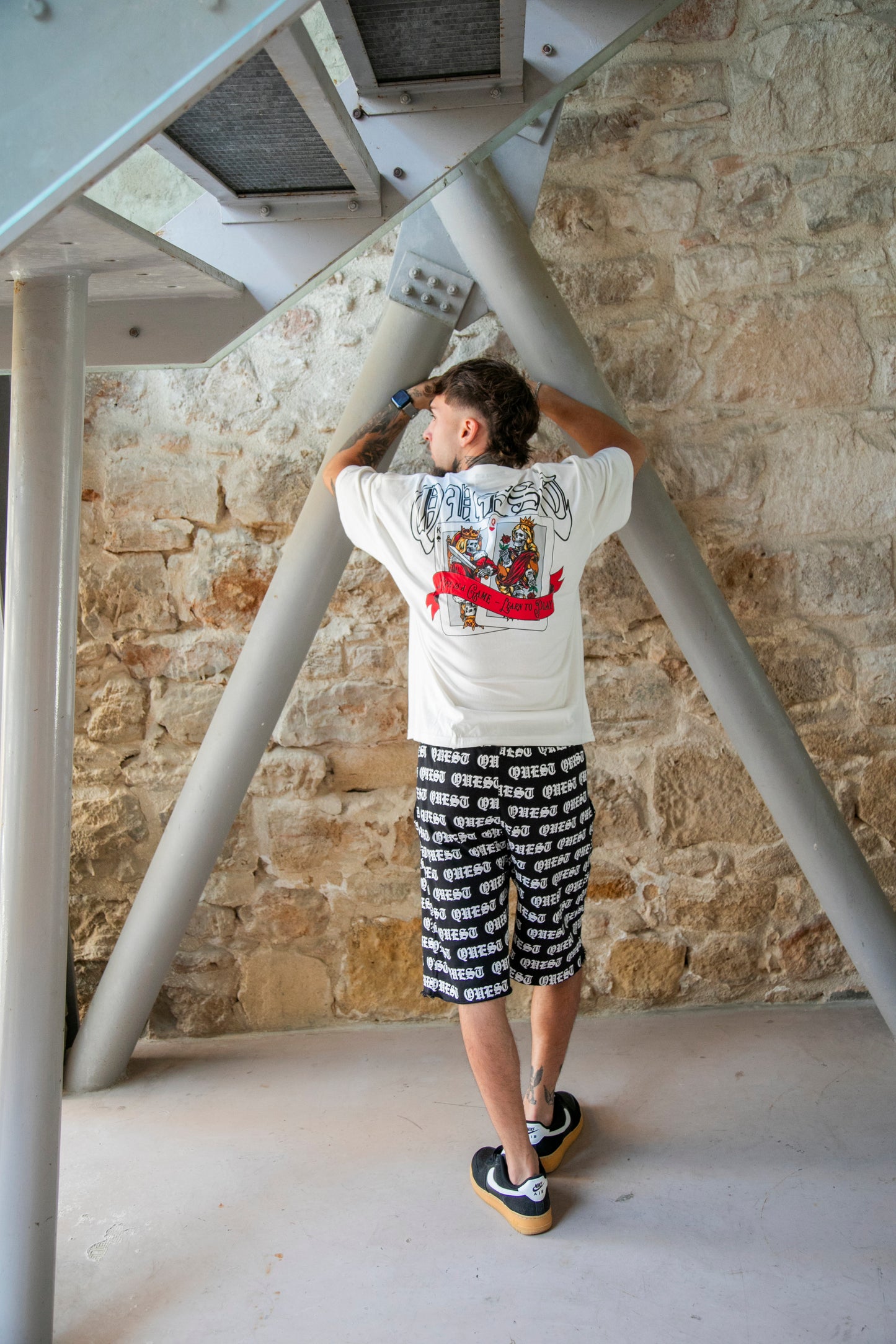 Cards Oversized Graphic T-Shirt –  White