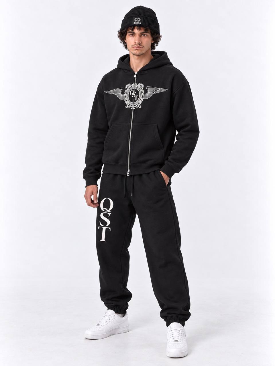 HERALD Zip-Up Hoodie – Black