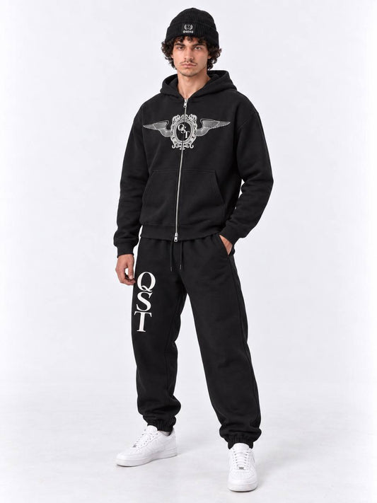 HERALD Zip-Up Hoodie – Black