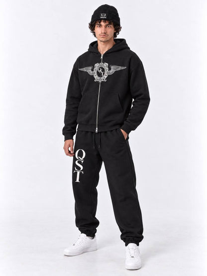 QST Monogram Cuffed Joggers – Black