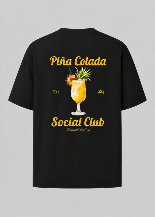Pina Colada Oversized T-Shirt - Black