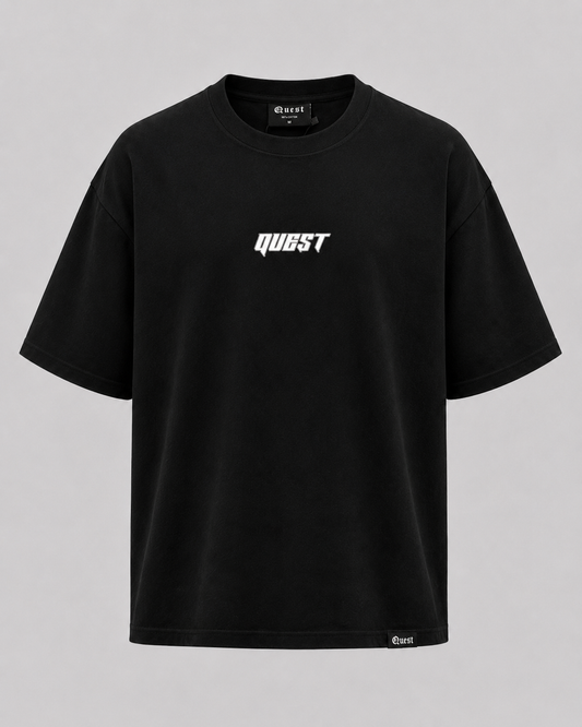 QUEST Logo Oversized T-Shirt - Black